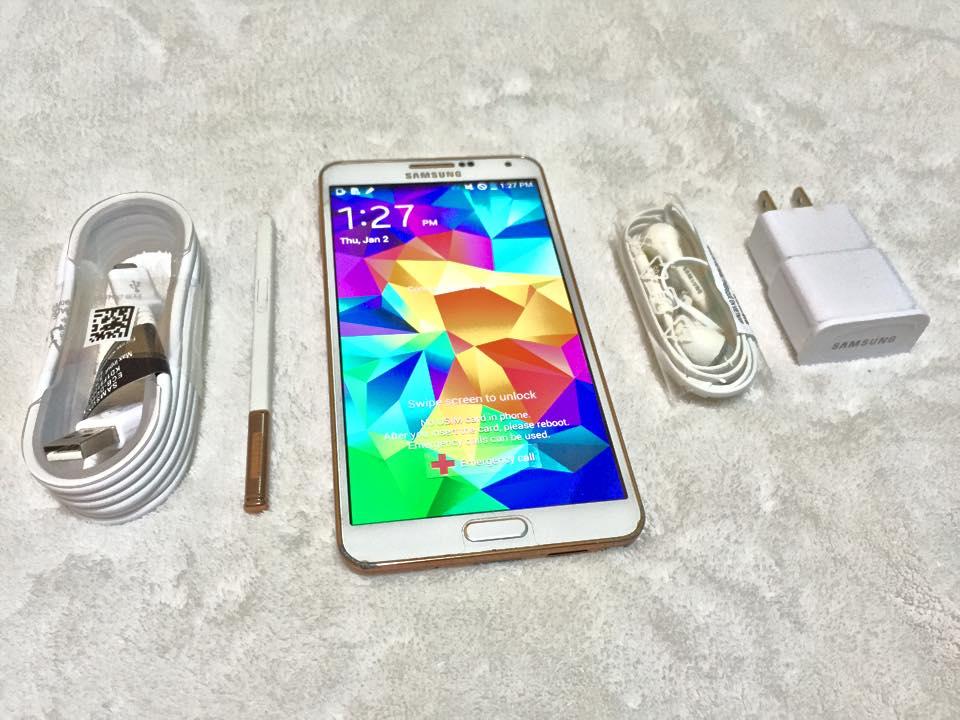 Samsung galaxy note 3 white gold with free powerbank photo